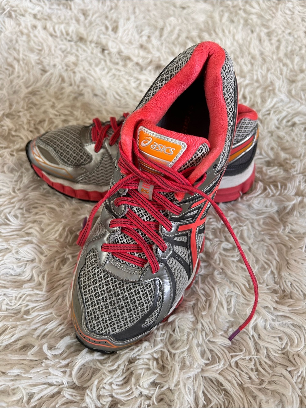 ASICS Gel-Nimbus 16 Gray and Coral Women's Athletic Running Sneakers